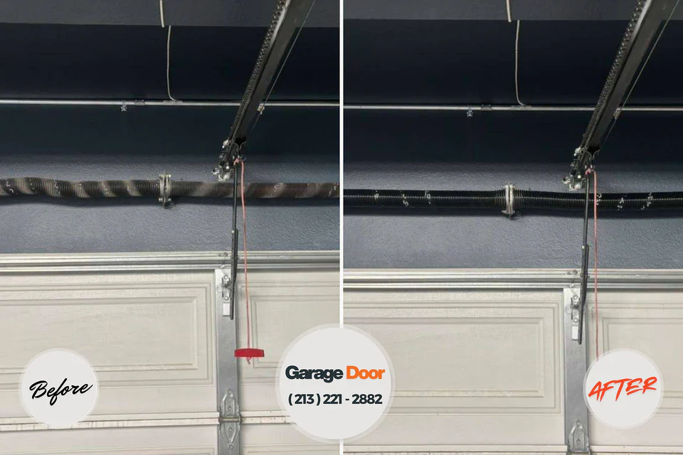 Before and after: garage door repair Greene County